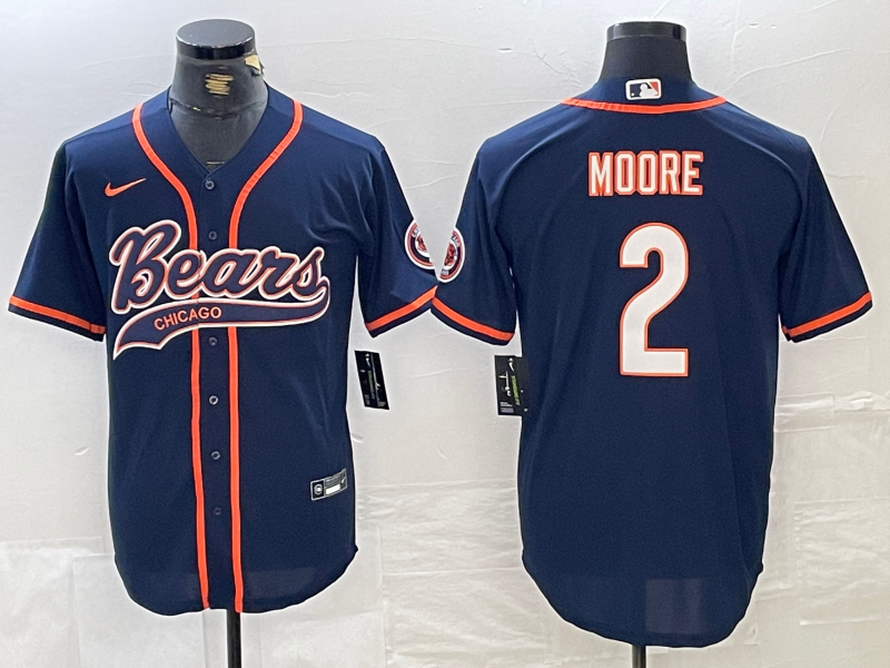 Men's Chicago Bears D.J. Moore #2 Navy Jersey
